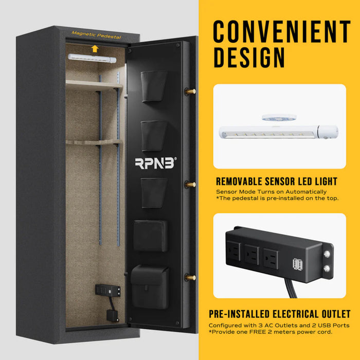RPNB RPFS10-B 10 Gun Fireproof Biometric Digital Safe