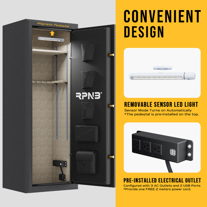 RPNB RPFS14-B 14 Gun Large Fireproof Biometric Digital Rifle Safe