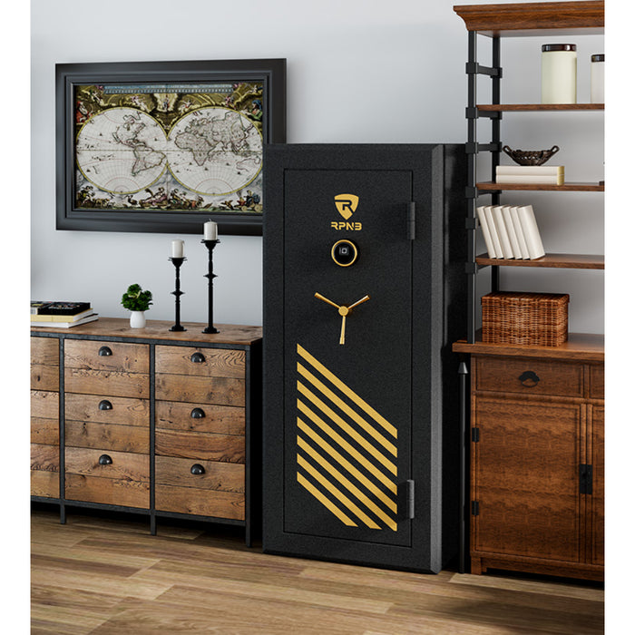 RPNB RPFS24-B 24 Gun Large Fireproof Biometric Fingerprint Gun Safe