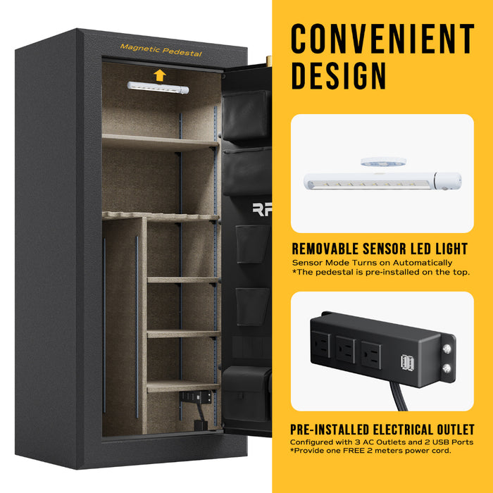 RPNB RPFS30-B 30 Gun Large Fireproof Biometric Fingerprint Long Gun Safe