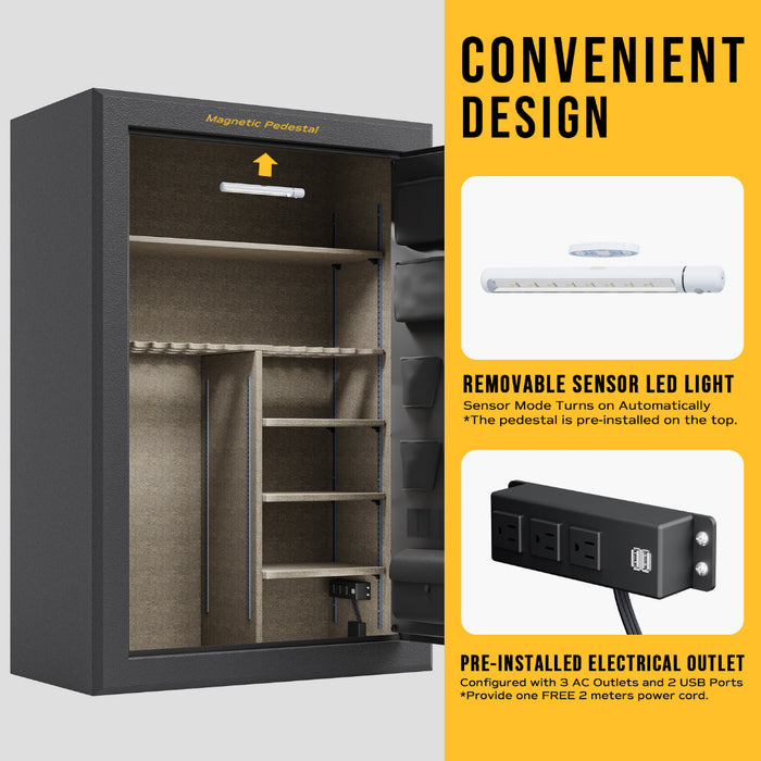 RPNB RRPFS45-B 45 Gun Large Fireproof Biometric Long Gun Safe